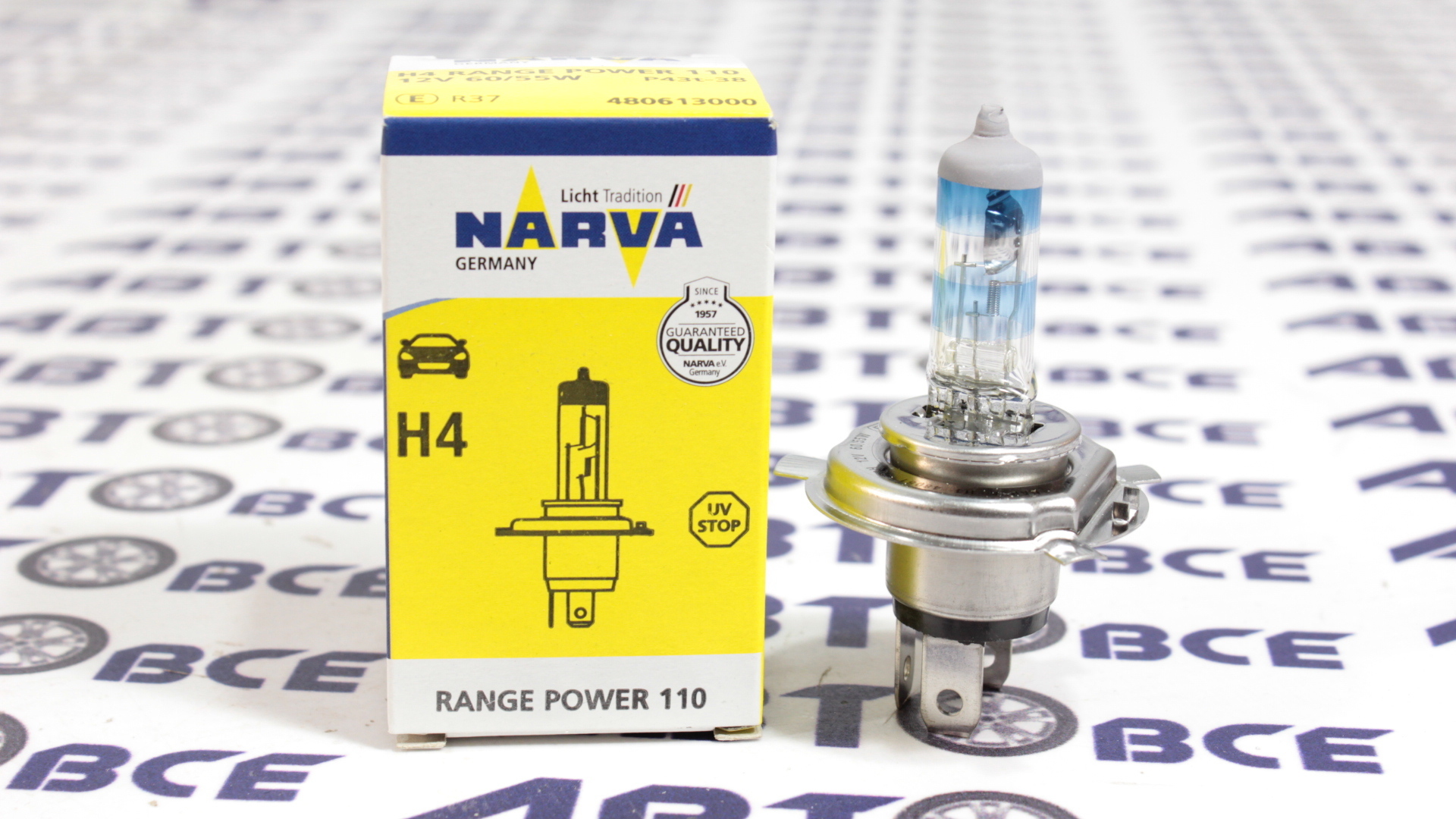 Лампа фары (галогенная) Ближний-Дальний свет H4 12V 60\55W +110% RPH (1 шт) NARVA
